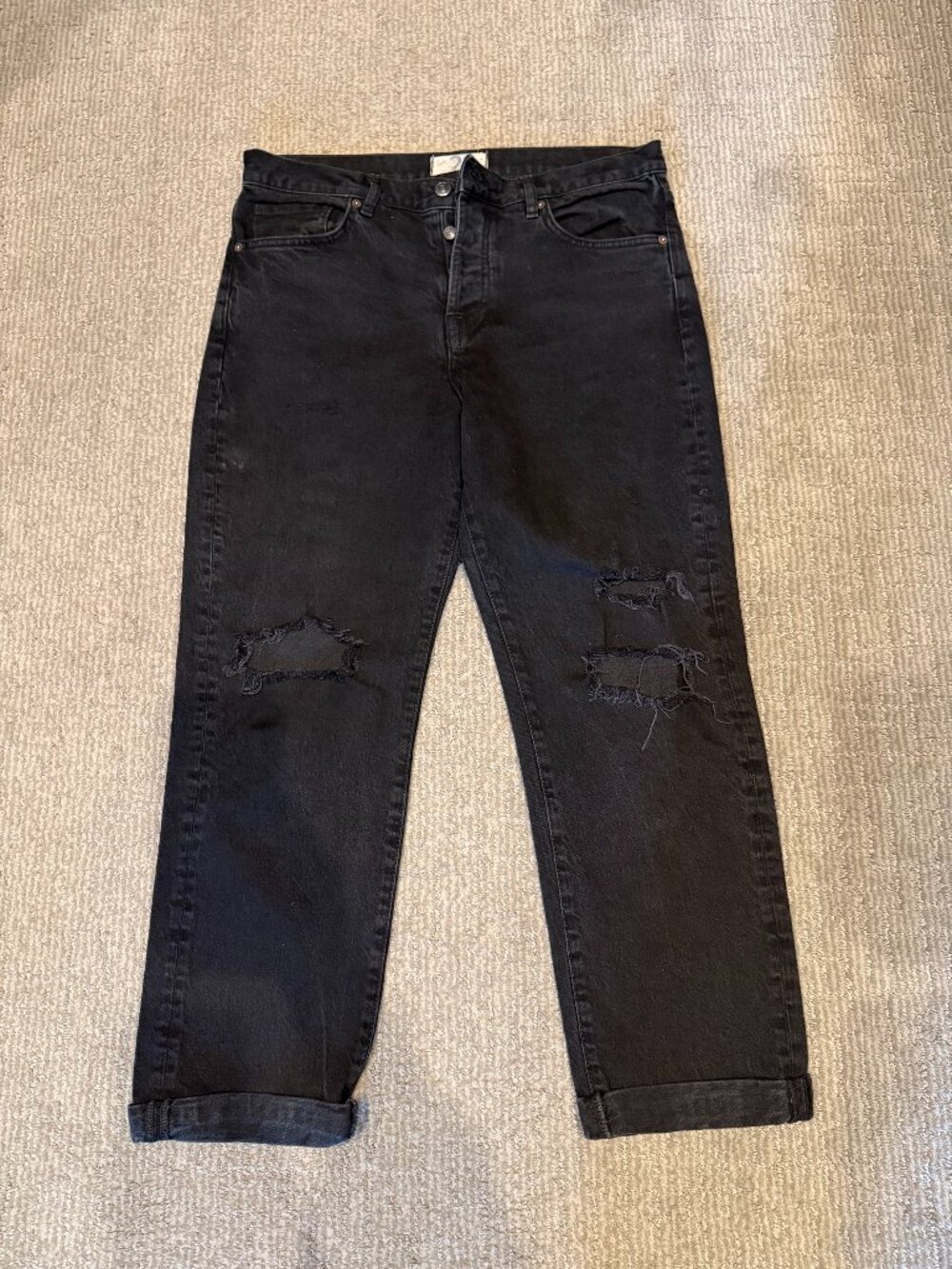 Used Free People We The Free Bren Boyfriend Jeans Black Sz 29